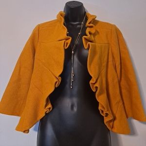 Mustard Ruffle Jacket.